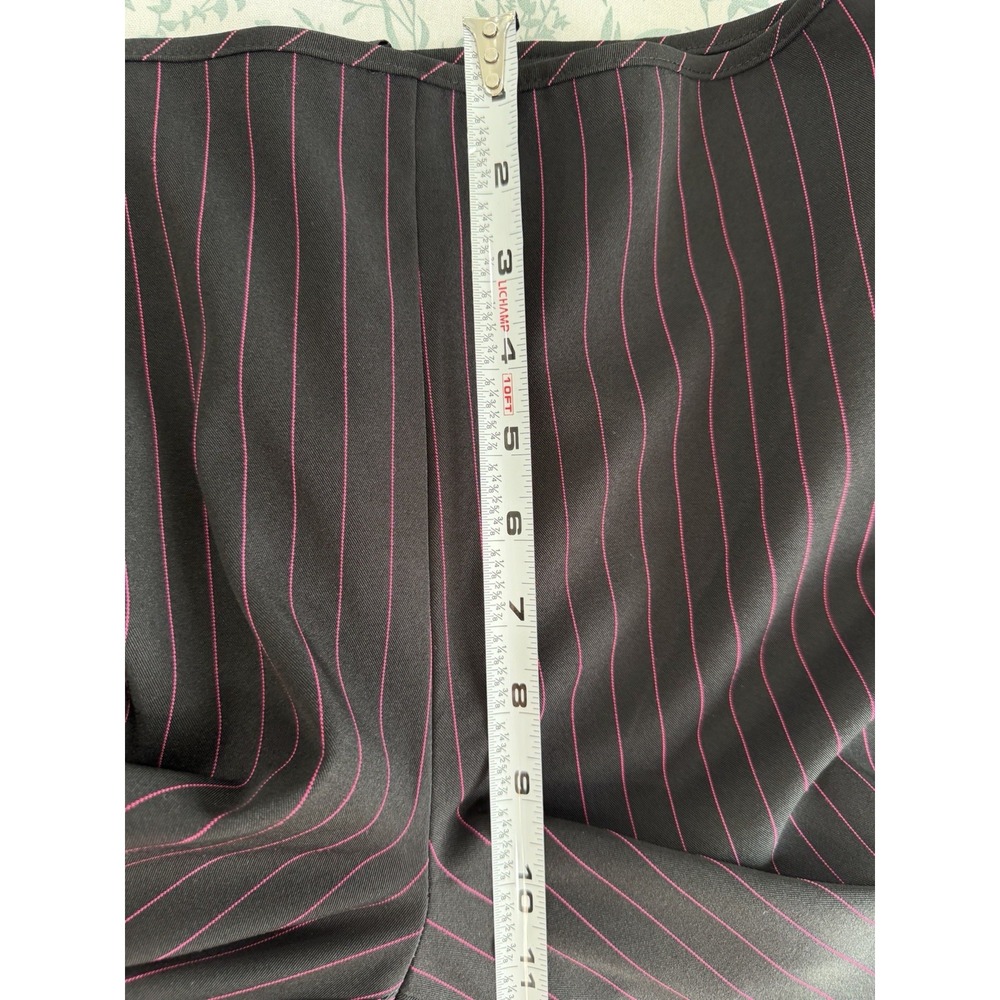 Vintage B. Smart Y2K Women's Black Pink Pinstripe Pants Size 11/12 Straight Leg - Picture 9 of 10